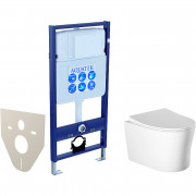 Комплект подвесного унитаза Aquatek Ника AQ2009-00 и инсталляции Aquatek Standard 50 INS-0000012 с звукоизол. прокладкой, (без клавиши и крепежа)