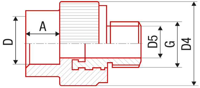 Муфта комбинированная FV-Plast PPR НР 20х3/4", серая