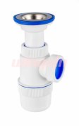 Сифон для раковины и мойки VIRPlast "Элит" 1 1/2"х40 с литым выпуском и нержавеющей чашкой 70 мм Сифон для раковины и мойки VIRPlast "Элит" 1 1/2"х40 с литым выпуском и нержавеющей чашкой 70 мм