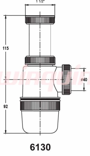 Сифон для раковины и мойки VIRPlast "Элит" 1 1/2"х40 без выпуска Сифон для раковины и мойки VIRPlast "Элит" 1 1/2"х40 без выпуска