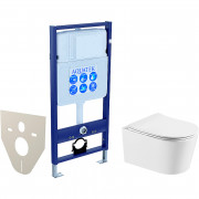 Комплект подвесного унитаза Aquatek Оберон AQ1365T-00 и инсталляции Aquatek Standard 50 INS-0000012 с звукоизол. прокладкой, (без клавиши и крепежа)