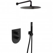 Встраиваемый смеситель для душа с тропическим и ручным душем Ramon Soler Urban Chic K2115021NM черный