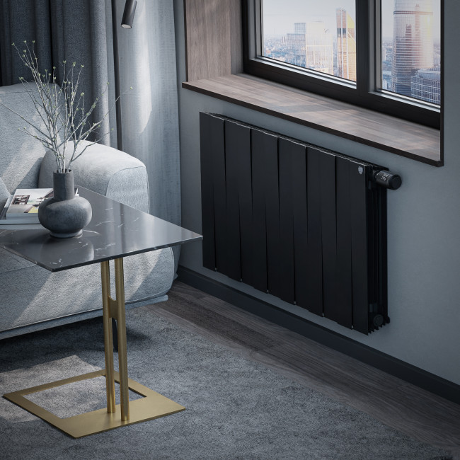 Радиатор биметаллический Royal Thermo Piano Forte 500 черный VR80 - 12 секц. Радиатор биметаллический Royal Thermo Piano Forte 500 черный VR80 - 12 секц.