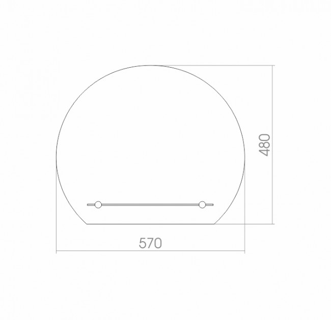 Зеркало Mixline "Елена" 570*480 с полкой