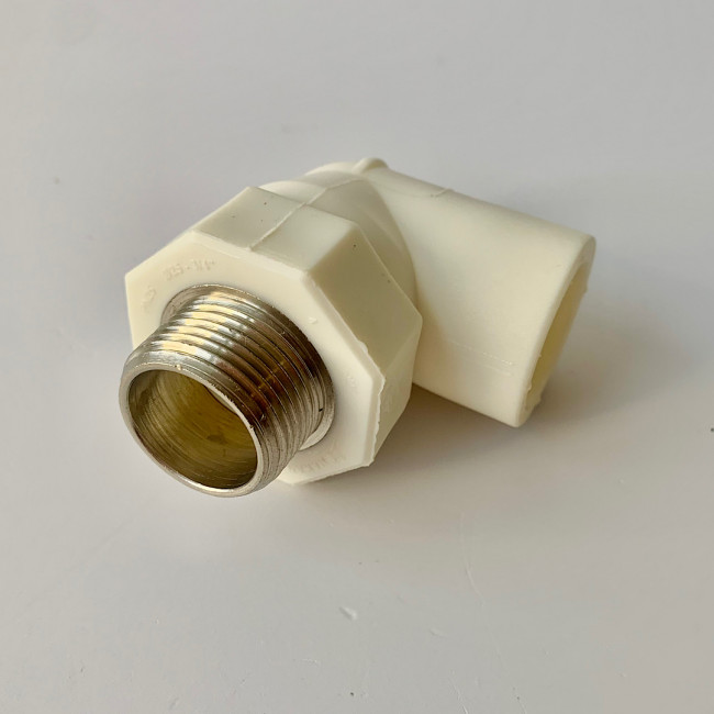 Колено комбинированное GF+Hakan PPR НР 32х3/4", белое (75) Колено комбинированное GF+Hakan PPR НР 32х3/4", белое (75)