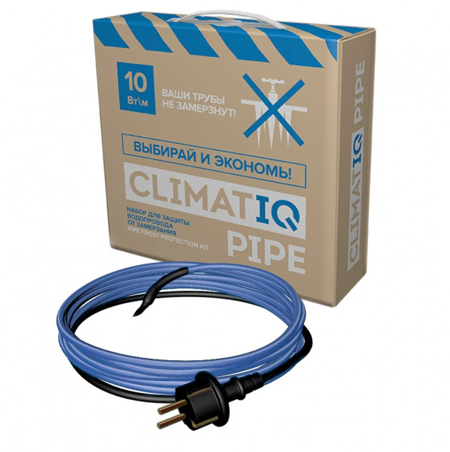 Комплект саморегулирующийся для защиты водопровода от замерзания CLIMATIQ PIPE 10 Вт/м, 2 м.