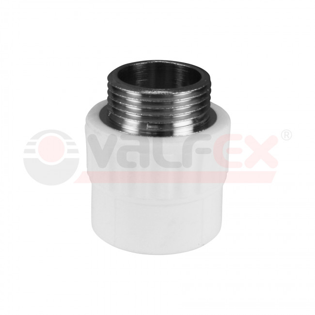 Муфта комбинированная, переходная Valfex PPR НР 32х1/2", белая Муфта комбинированная, переходная Valfex PPR НР 32х1/2", белая