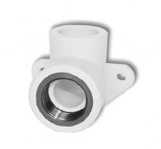 Колено комбинированное настенное GF+Hakan PPR ВР 25х1/2", со смещением, белое Колено комбинированное настенное GF+Hakan PPR ВР 25х1/2", со смещением, белое