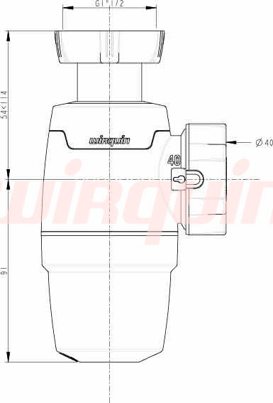 Сифон для мойки Wirquin "NEO" 1 1/2” х 40 мм без выпуска Сифон для мойки Wirquin "NEO" 1 1/2” х 40 мм без выпуска