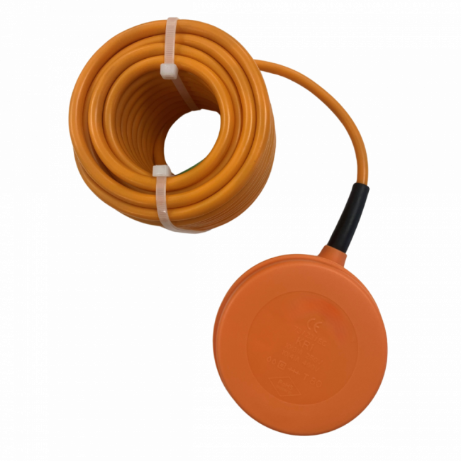 Выключатель поплавковый дренажный типа "лягушка" Vandjord KR1 S, кабель Silicone 10м, опорожнение NO