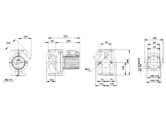 Насос циркуляционный Grundfos UPS 40-60/2 F Серия 200 Насос циркуляционный Grundfos UPS 40-60/2 F Серия 200
