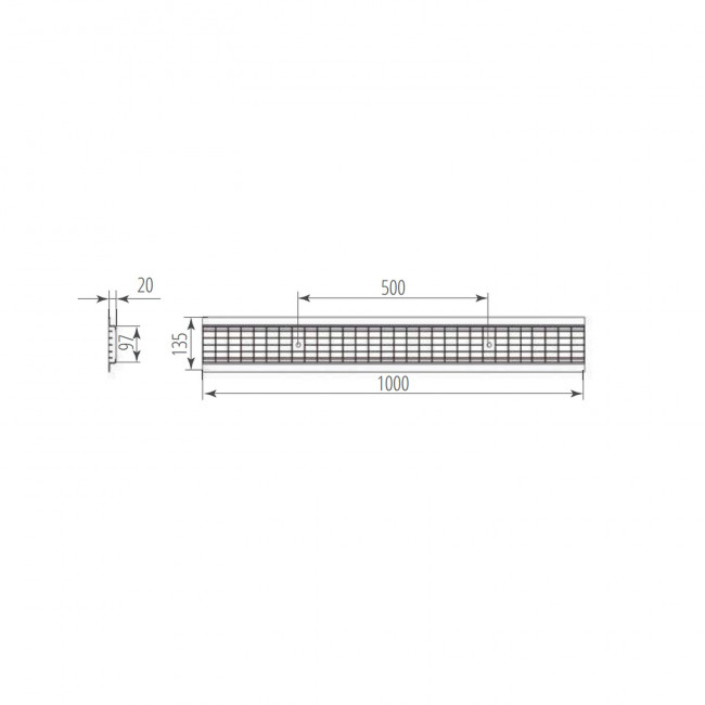 Решетка сварная оцинкованная Aquastok Norma DN100 B125 1000х135х20 (31031B) Решетка сварная оцинкованная Aquastok Norma DN100 B125 1000х135х20 (31031B)
