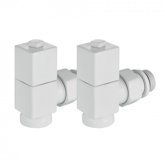 Набор дизайн-вентилей Royal Thermo Cube, угловой 1/2" (белый) НС-1422577 Набор дизайн-вентилей Royal Thermo Cube, угловой 1/2" (белый) НС-1422577