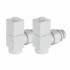 Набор дизайн-вентилей Royal Thermo Cube, угловой 1/2" (белый) НС-1422577