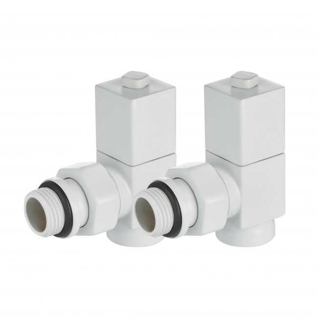 Набор дизайн-вентилей Royal Thermo Cube, угловой 1/2" (белый) НС-1422577 Набор дизайн-вентилей Royal Thermo Cube, угловой 1/2" (белый) НС-1422577