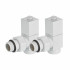 Набор дизайн-вентилей Royal Thermo Cube, угловой 1/2" (белый) НС-1422577