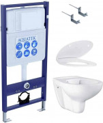 Комплект подвесного унитаза Grohe Bau Ceramic и инсталляции Aquatek Standard 50 INS-0000012 с звукоизол.прокладкой  и с крепежом KKI-0000002 4в1
