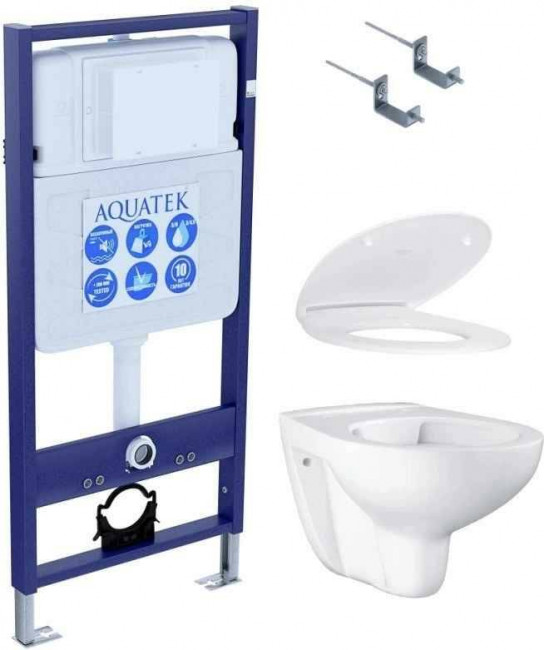 Комплект подвесного унитаза Grohe Bau Ceramic и инсталляции Aquatek Standard 50 INS-0000012 с звукоизол.прокладкой и с крепежом KKI-0000002 4в1 Комплект подвесного унитаза Grohe Bau Ceramic и инсталляции Aquatek Standard 50 INS-0000012 с звукоизол.прокладкой и с крепежом KKI-0000002 4в1