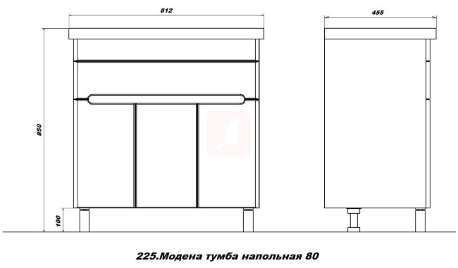 Тумба с раковиной Sanstar Модена 80, 1 ящик, 3 дверцы, белая, Fest-80 Тумба с раковиной Sanstar Модена 80, 1 ящик, 3 дверцы, белая, Fest-80