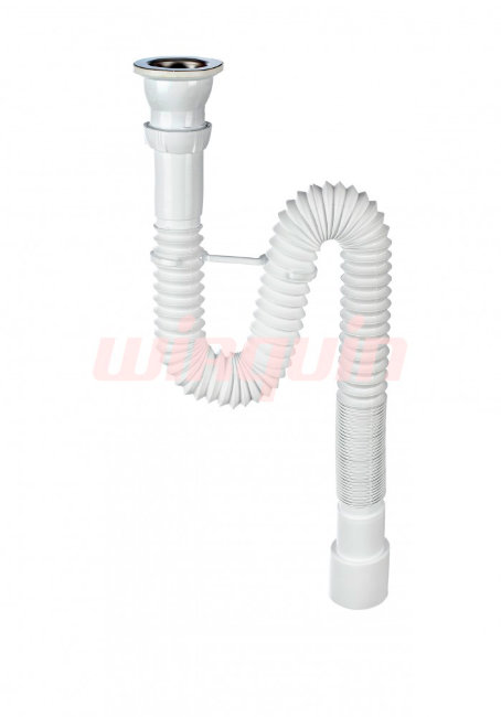 Сифон для мойки гофрированный Wirquin 1 1/2” х 40/50 L800 mm в НОВОЙ комплектации: с хомутом жёсткости Сифон для мойки гофрированный Wirquin 1 1/2” х 40/50 L800 mm в НОВОЙ комплектации: с хомутом жёсткости