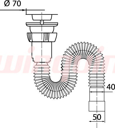 Сифон для мойки гофрированный Wirquin 1 1/2” х 40/50 L800 mm в НОВОЙ комплектации: с хомутом жёсткости Сифон для мойки гофрированный Wirquin 1 1/2” х 40/50 L800 mm в НОВОЙ комплектации: с хомутом жёсткости