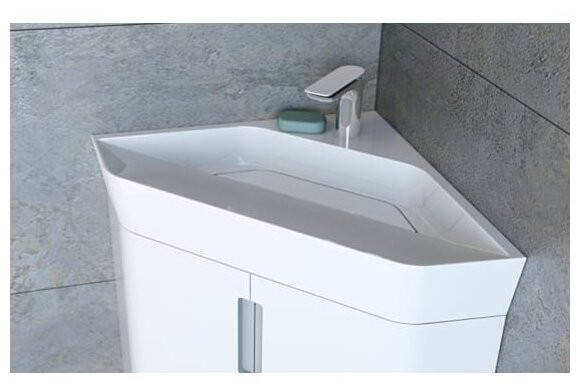 Раковина Andrea "Quartz 50*50" угловая, белая Раковина Andrea "Quartz 50*50" угловая, белая