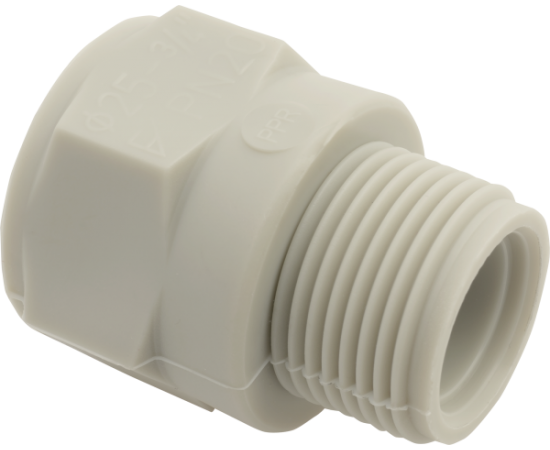 Переходник FV-Plast PPR с пласт. НР 25х3/4", серый Переходник FV-Plast PPR с пласт. НР 25х3/4", серый