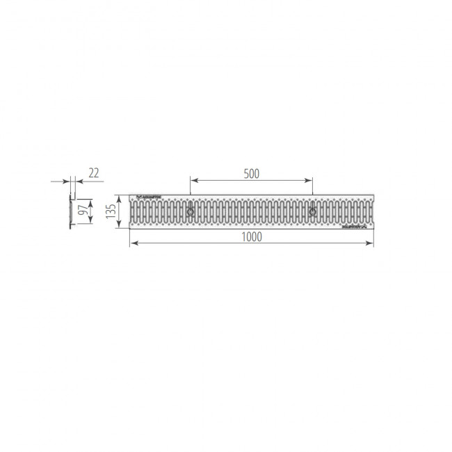 Решетка штампованная оцинкованная Aquastok Norma DN100 А15 1000х134х22 (31041А) Решетка штампованная оцинкованная Aquastok Norma DN100 А15 1000х134х22 (31041А)