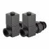 Набор дизайн-вентилей Royal Thermo Cube, прямой 1/2" (черный) НС-1422575