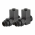 Набор дизайн-вентилей Royal Thermo Cube, прямой 1/2" (черный) НС-1422575