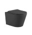 Унитаз подвесной Aquatek Вега безободковый 525*360*320мм, тонкое сиденье, Soft close, крепеж, цвет черный матовый