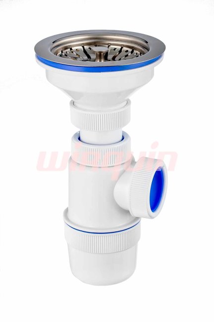 Сифон для мойки VIRPlast "Элит" 3 1/2"х40 с нержавеющей чашкой 114 мм Сифон для мойки VIRPlast "Элит" 3 1/2"х40 с нержавеющей чашкой 114 мм