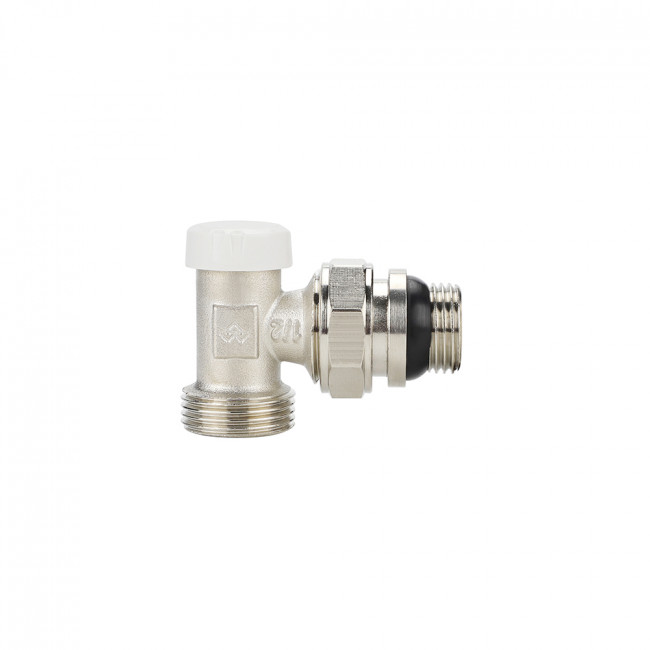 Клапан запорный радиаторный Varmega VM102, 1/2"x 3/4"EK НР угловой, с самоуплотняющимся полусгоном VM10212 Клапан запорный радиаторный Varmega VM102, 1/2"x 3/4"EK НР угловой, с самоуплотняющимся полусгоном VM10212