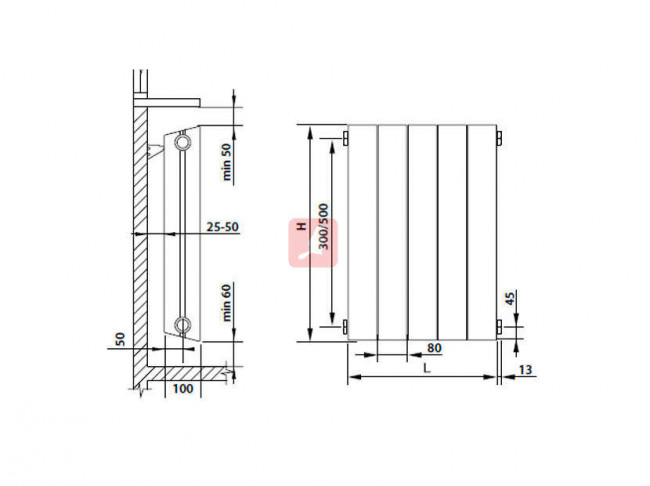 Радиатор биметаллический Royal Thermo Piano Forte 500 new/Bianco Traffico-7 секц. Радиатор биметаллический Royal Thermo Piano Forte 500 new/Bianco Traffico-7 секц.
