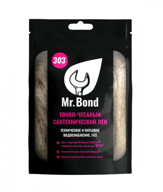 Сантехнический лён Mr.Bond® 303 100 г. Сантехнический лён Mr.Bond® 303 100 г.