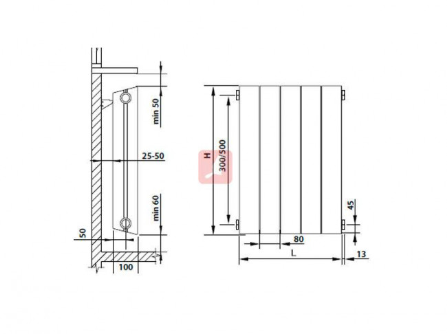 Радиатор биметаллический Royal Thermo Piano Forte 500 new/Silver Satin-13 секц. Радиатор биметаллический Royal Thermo Piano Forte 500 new/Silver Satin-13 секц.