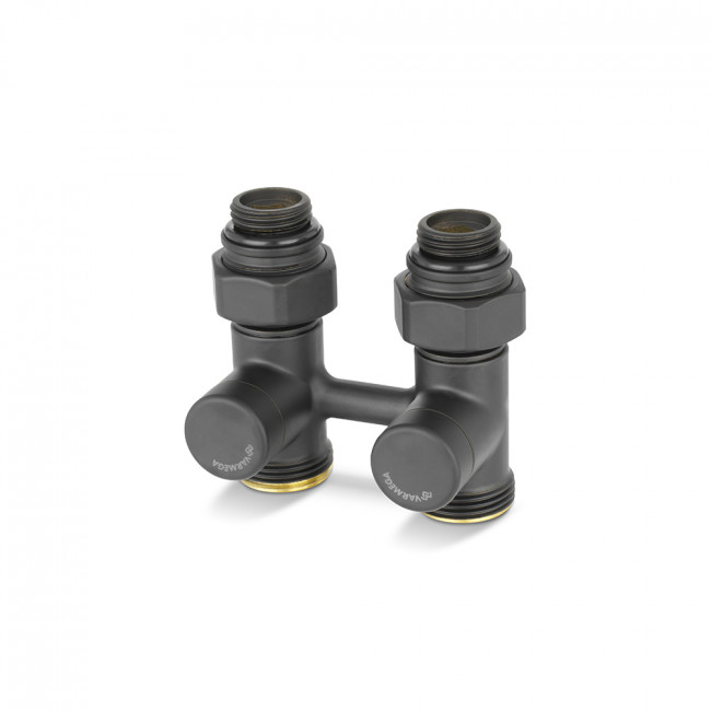 Узел нижнего подключения Varmega, 1/2"х3/4"EK НР, угловой, двойной, черный для двухтрубных систем VMDV20-200415 Узел нижнего подключения Varmega, 1/2"х3/4"EK НР, угловой, двойной, черный для двухтрубных систем VMDV20-200415