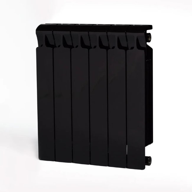 Биметаллический радиатор Rifar Monolit 500, 6 секций, 3/4" Матовый чёрный