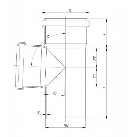 Тройник канализационный Ostendorf KGEA 110/110х87° Тройник канализационный Ostendorf KGEA 110/110х87°