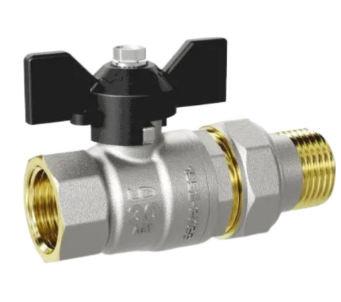 Кран шаровой латунный (американка) LD Pride Ду 32(1 1/4") ВР Ру25 ВР ручка-бабочка LD 47.141.1.32.M02 Кран шаровой латунный (американка) LD Pride Ду 32(1 1/4") ВР Ру25 ВР ручка-бабочка LD 47.141.1.32.M02