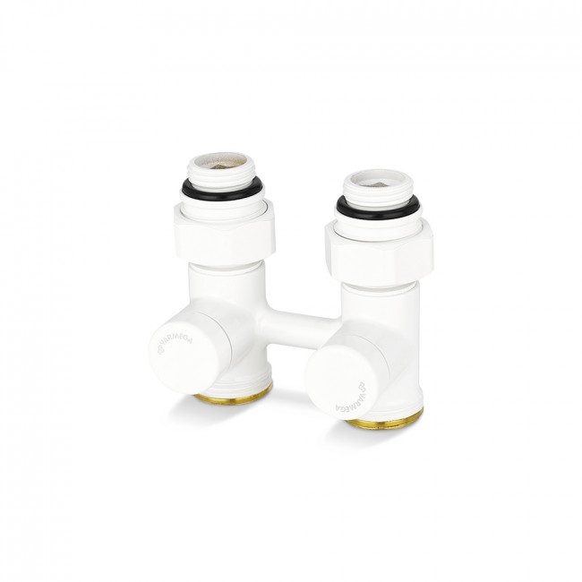 Узел нижнего подключения Varmega, 1/2"х3/4"EK НР, угловой, двойной, белый для двухтрубных систем VMDV20-100415 Узел нижнего подключения Varmega, 1/2"х3/4"EK НР, угловой, двойной, белый для двухтрубных систем VMDV20-100415