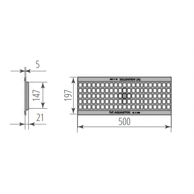 Решетка чугунная ячеистая Aquastok Norma DN150 C250 500х197х21 (31523C) Решетка чугунная ячеистая Aquastok Norma DN150 C250 500х197х21 (31523C)