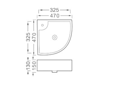 Раковина подвесная угловая Aquatek 470*470*150 мм Раковина подвесная угловая Aquatek 470*470*150 мм
