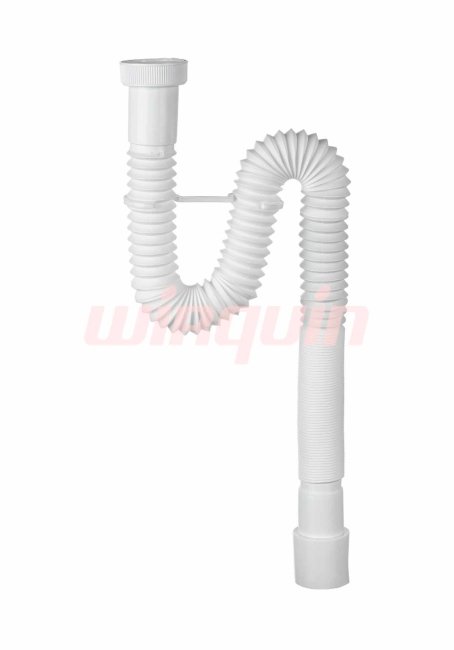 Сифон для раковины гофрированный VIRPlast "МИНИ Элит" 1 1/2"х40/50 без выпуска удлинённый L1200 мм, с хомутом жёсткости