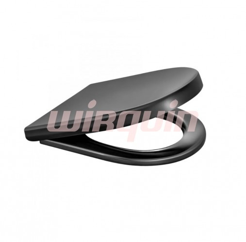 Сиденье для унитаза Wirquin Black дюропласт, микролифт, быстросъем, черный Сиденье для унитаза Wirquin Black дюропласт, микролифт, быстросъем, черный
