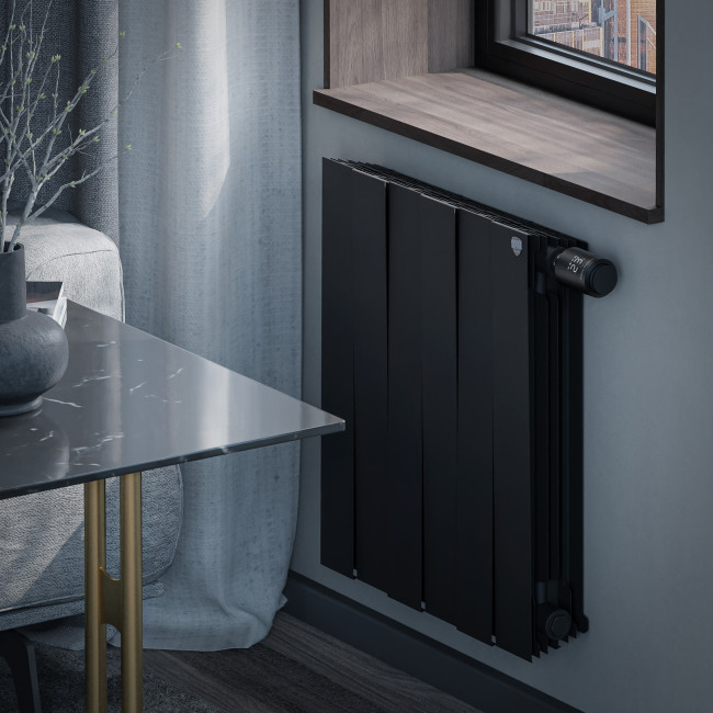 Радиатор биметаллический Royal Thermo Piano Forte 500 черный VR80 - 6 секц. Радиатор биметаллический Royal Thermo Piano Forte 500 черный VR80 - 6 секц.