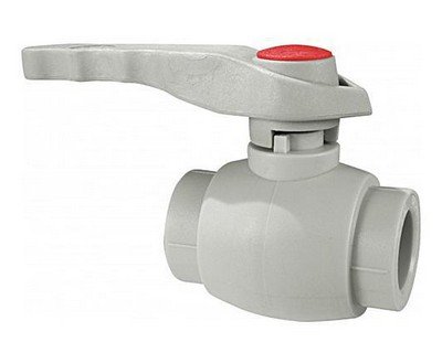 Кран шаровой пластиковый FV-Plast PPR 75, рычаг, серый Кран шаровой пластиковый FV-Plast PPR 75, рычаг, серый