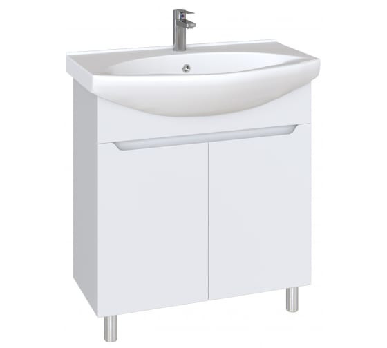 Тумба с раковиной Sanstar Bianco 75, без ящиков, белая, Стиль 75 Тумба с раковиной Sanstar Bianco 75, без ящиков, белая, Стиль 75