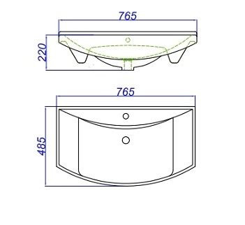 Тумба с раковиной Sanstar Bianco 75, без ящиков, белая, Стиль 75 Тумба с раковиной Sanstar Bianco 75, без ящиков, белая, Стиль 75