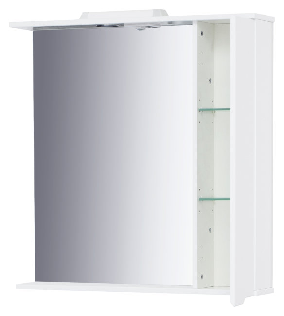 Зеркальный шкаф Sanstar Bianco 80 П, 1 дверца, белый Зеркальный шкаф Sanstar Bianco 80 П, 1 дверца, белый